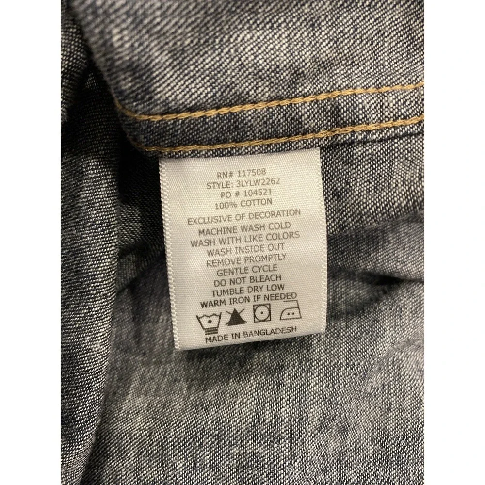 Levis Shirt Men's Large Blue Denim Pearl Snap Regular Fit Long Sleeve Jean L